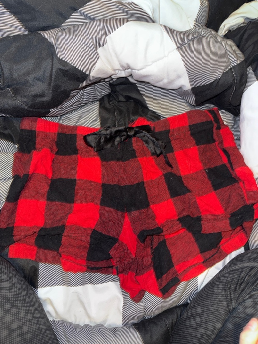Old Navy Red and Black Plaid Lounge Shorts